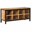 Banco zapatero de madera maciza de mango rugosa 110x35x51 cm