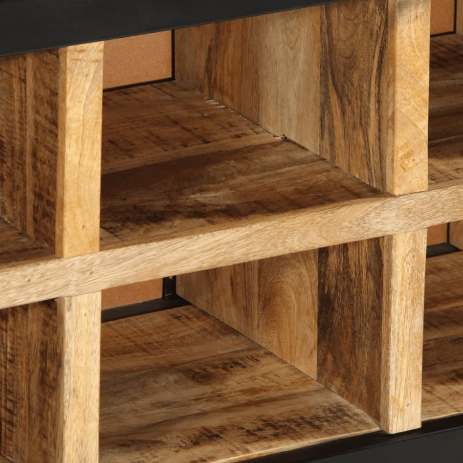 Banco zapatero de madera maciza de mango rugosa 110x35x51