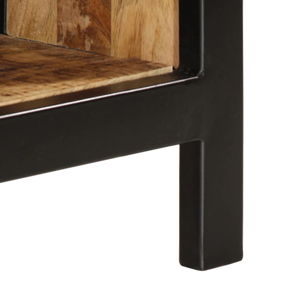 Banco zapatero de madera maciza de mango rugosa 110x35x51