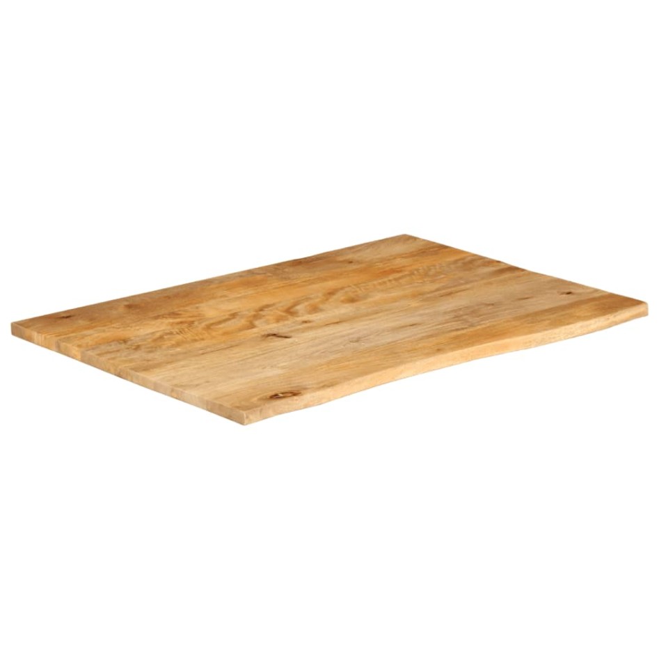 Tablero de mesa borde natural madera maciza mango 100x80x2,5