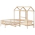 Set de sofá cama con banco y techo madera maciza pino 90x200
