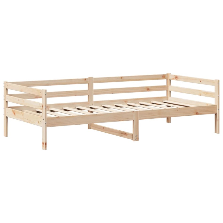 Set de sofá cama con banco y techo madera maciza pino 90x200