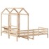 Set de sofá cama con banco y techo madera maciza pino 90x200