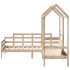 Set de sofá cama con banco y techo madera maciza pino 80x200