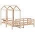 Set de sofá cama con banco y techo madera maciza pino 80x200