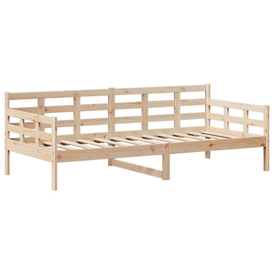 Set de sofá cama y banco con techo madera maciza pino 90x190