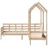 Set de sofá cama y banco con techo madera maciza pino 90x190