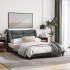 Estructura de cama con cabecero de tela gris oscuro 120x200