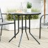 Mesa de patio redonda de acero gris antracita Ø80x72,5