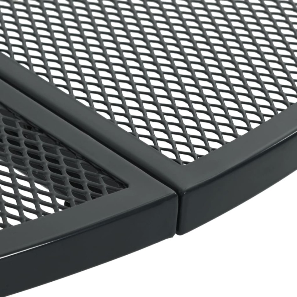 Mesa de patio redonda de acero gris antracita Ø80x72,5