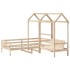 Set de sofá cama con banco y techo madera maciza pino 80x200