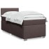 Cama box spring con colchón tela marrón oscuro 90x190
