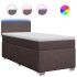 Cama box spring con colchón tela marrón oscuro 90x190