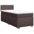 Cama box spring con colchón tela marrón oscuro 90x190