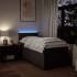 Cama box spring con colchón tela marrón oscuro 90x190