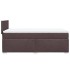 Cama box spring con colchón tela marrón oscuro 90x190