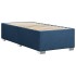Cama box spring con colchón tela azul 90x200