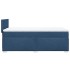 Cama box spring con colchón tela azul 90x200