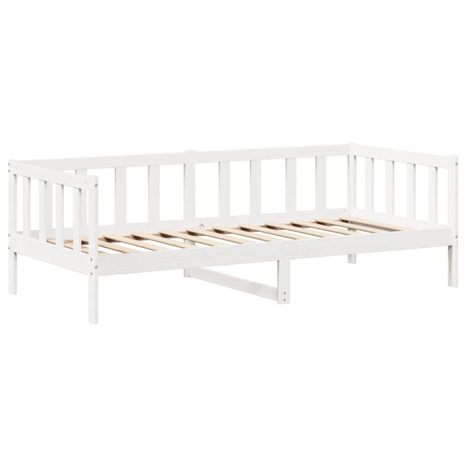 Set de sofá cama con banco y techo madera pino blanco 80x200
