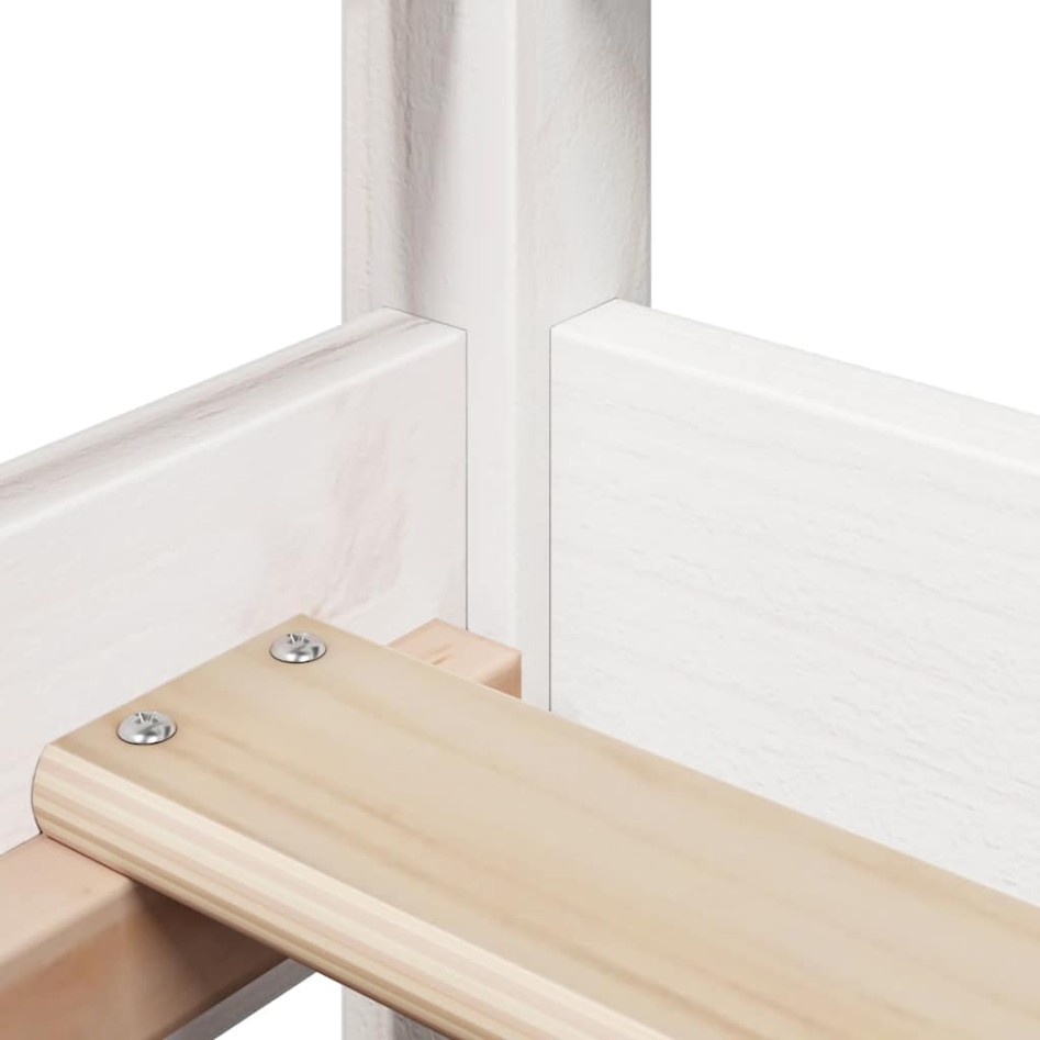 Set de sofá cama con banco y techo madera pino blanco 80x200