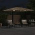 Sombrilla de jardín con LEDs poste acero marrón 290x290x238