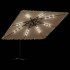 Sombrilla de jardín con LEDs poste acero marrón 290x290x238