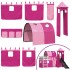 Litera con tobogán y cortinas rosa 80x200
