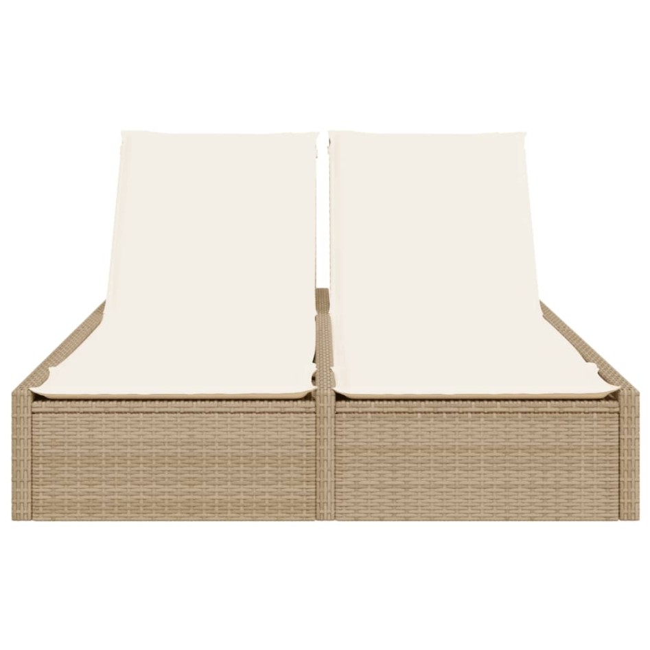 Tumbona doble con cojines ratán sintético