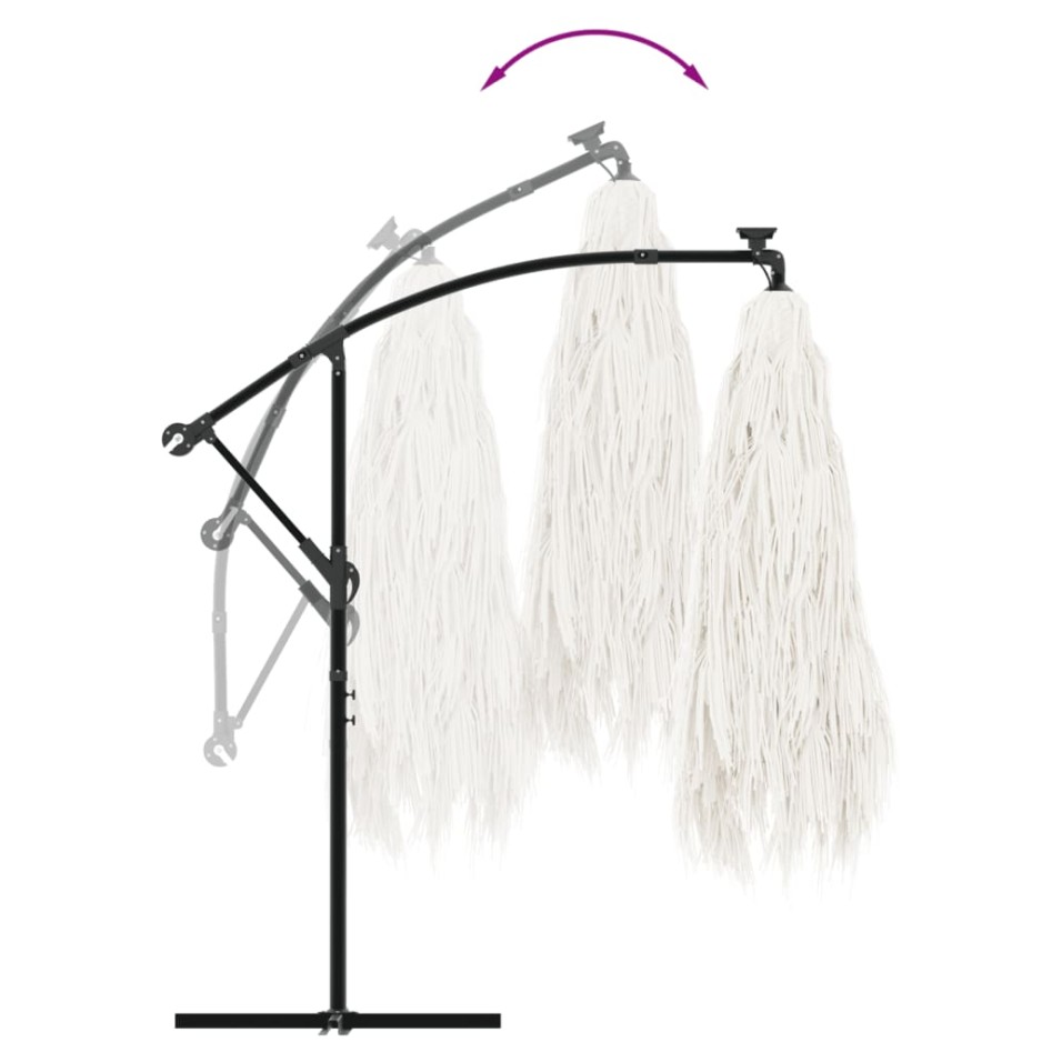 Sombrilla de jardín con poste de acero blanca 269x269x235