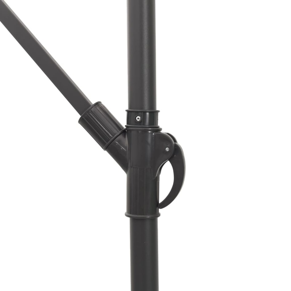 Sombrilla de jardín con poste de acero blanca 269x269x235