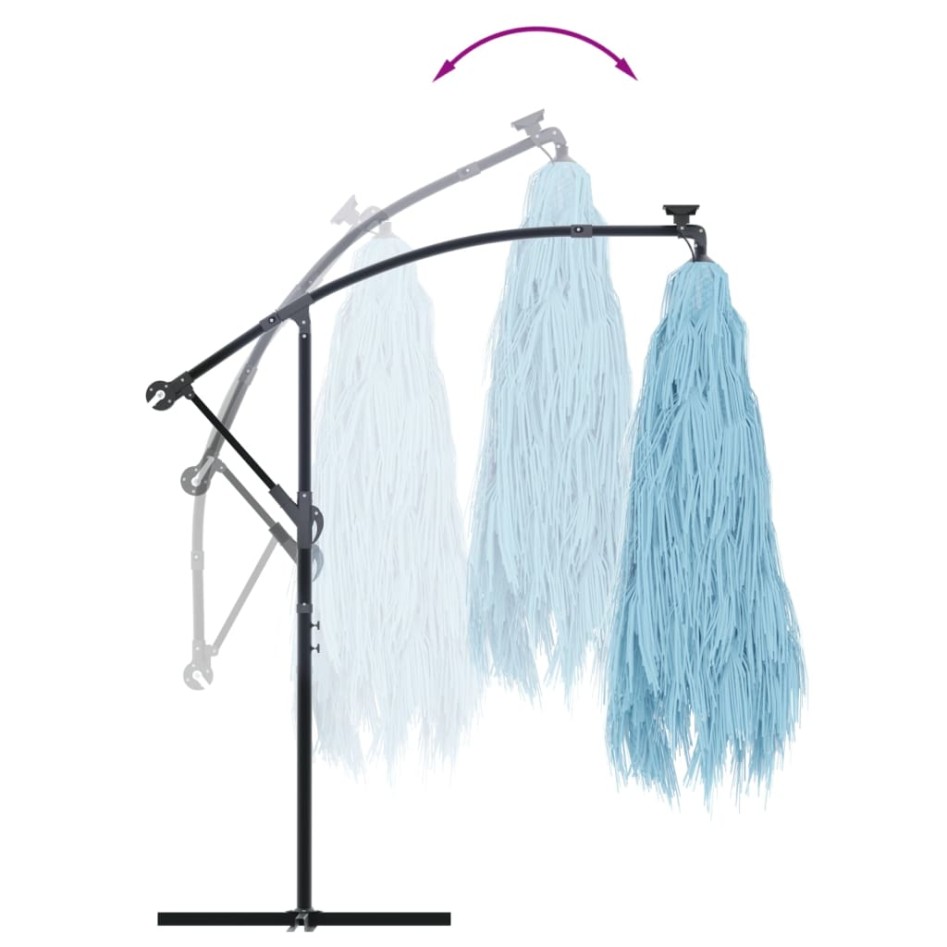 Sombrilla de jardín con poste de acero azul 290x290x238