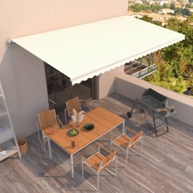 Toldo retráctil manual crema 600x350