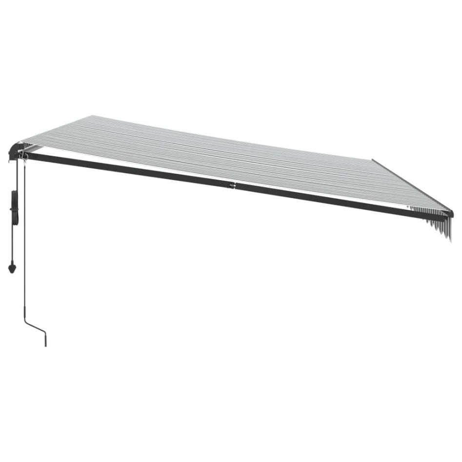 Toldo retráctil automático luz LED antracita y blanco