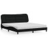 Cama con colchón de tela negro 180x200