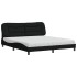 Cama con colchón de tela negro 180x200