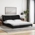 Cama con colchón de tela negro 180x200
