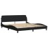 Cama con colchón de tela negro 180x200