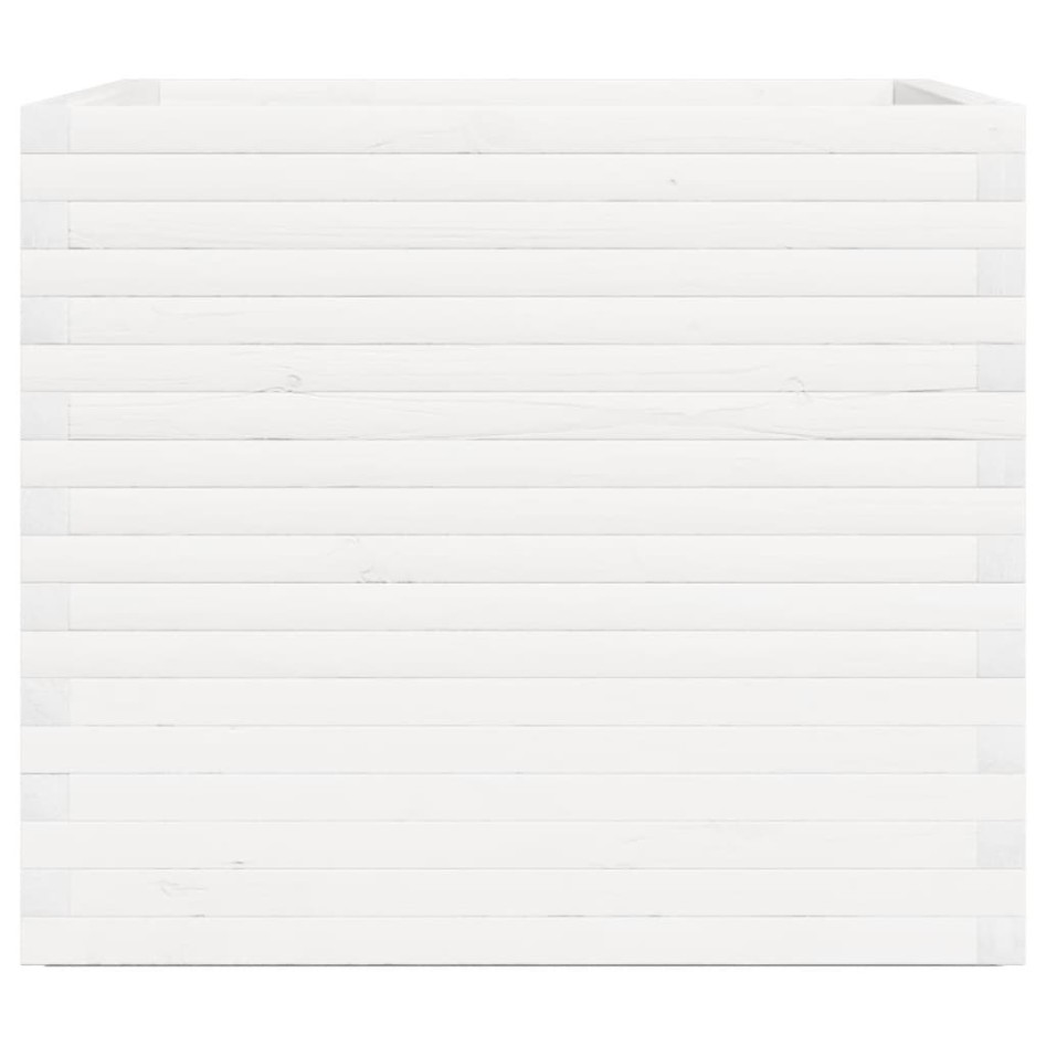 Jardinera de madera maciza de pino blanca 80x80x72
