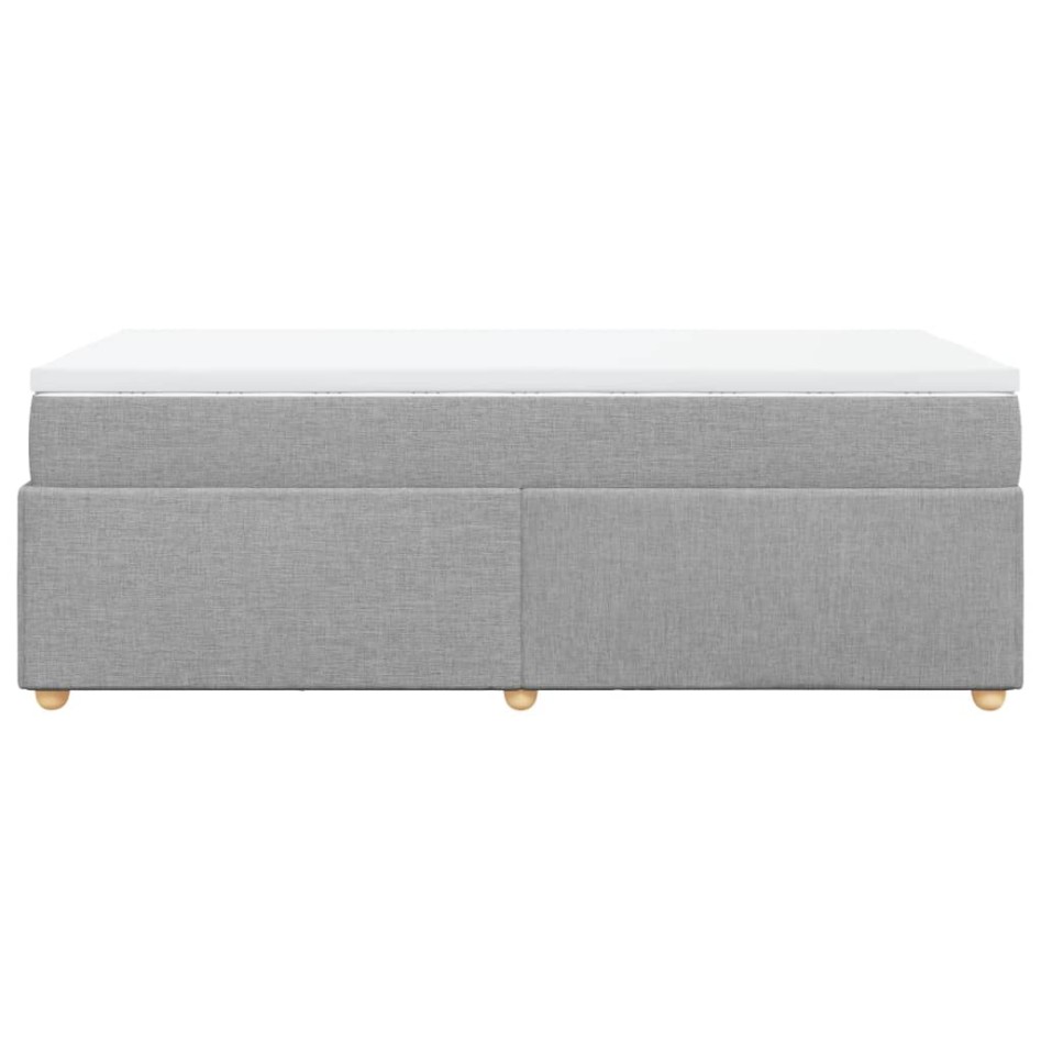 Cama box spring con colchón tela gris claro 90x200