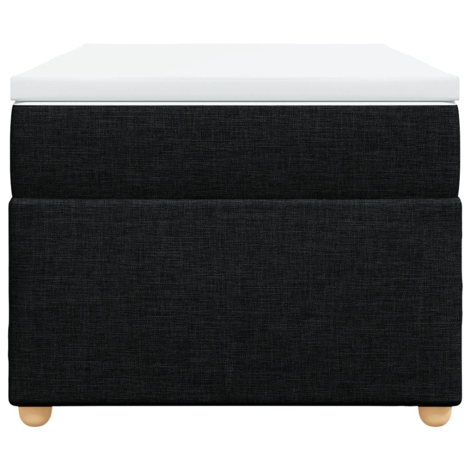 Cama box spring con colchón tela negro 90x200