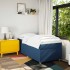 Cama box spring con colchón tela azul 90x200
