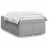 Cama box spring con colchón tela gris claro 120x200
