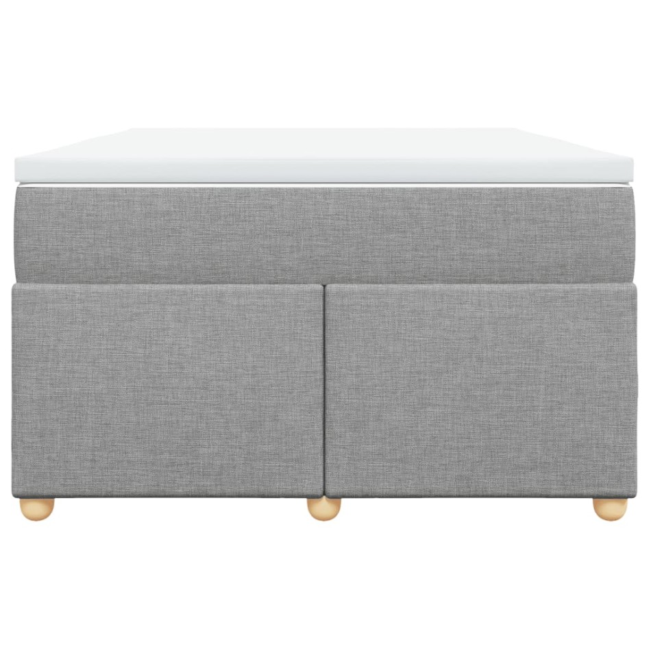 Cama box spring con colchón tela gris claro 120x200