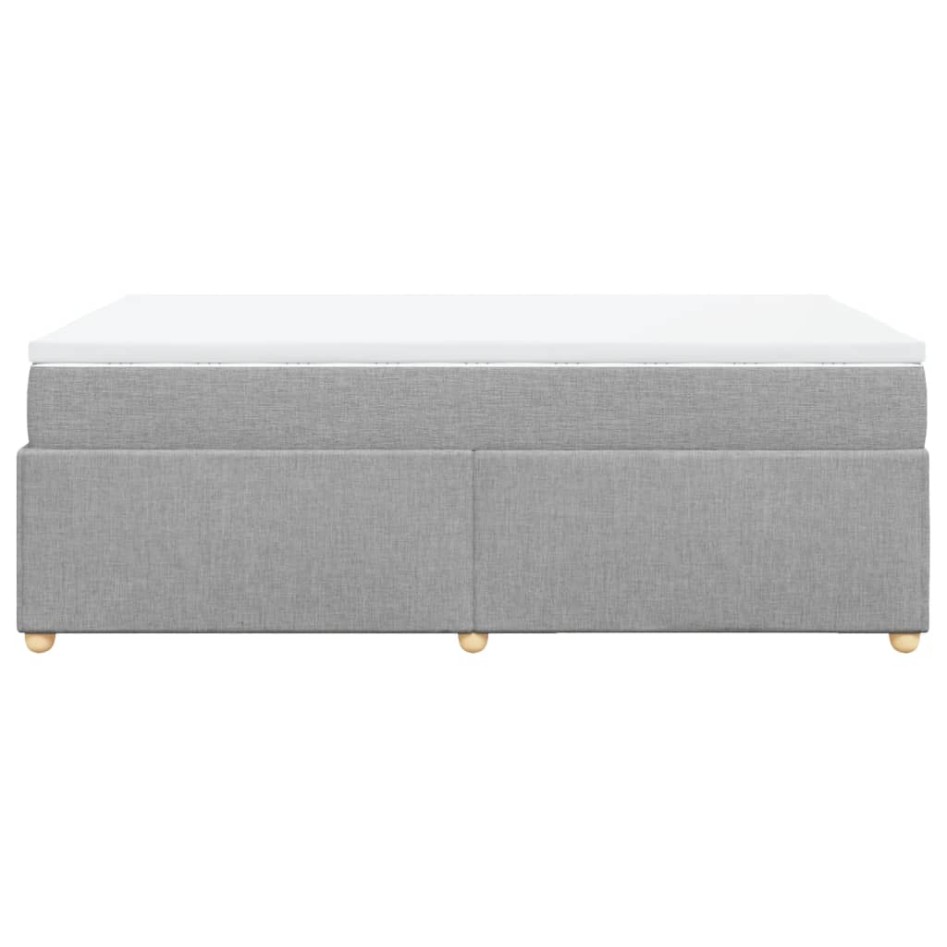 Cama box spring con colchón tela gris claro 120x200