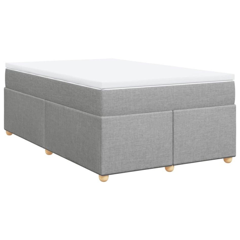 Cama box spring con colchón tela gris claro 120x200