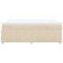 Cama box spring con colchón tela color crema 140x200