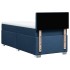 Cama box spring con colchón tela azul 90x200
