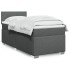 Cama box spring con colchón tela gris oscuro 100x200