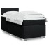 Cama box spring con colchón tela negro 100x200