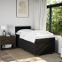 Cama box spring con colchón tela negro 100x200